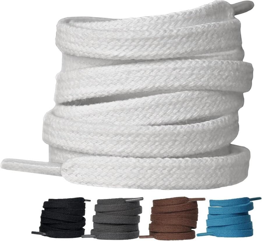 2 Paar Platte Schoenrie Katoen Scheurbestendig voor Sneakers en Sportschoenen