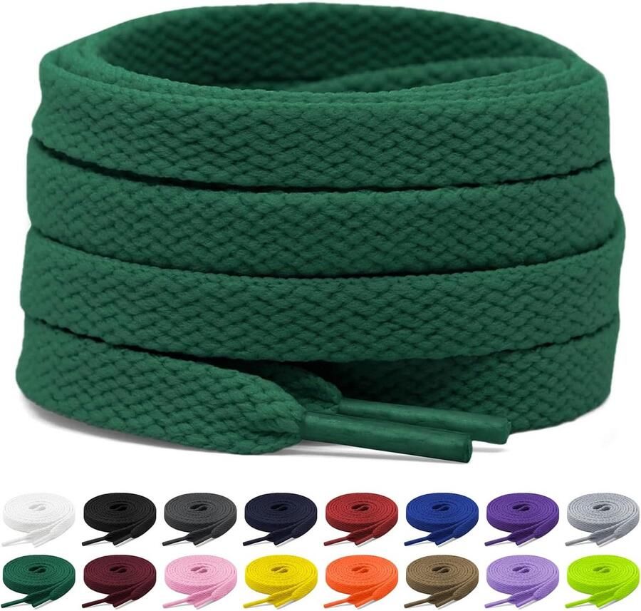 2 Paar Platte Schoenenveters 8mm Breed voor Sportschoenen en Sneakers