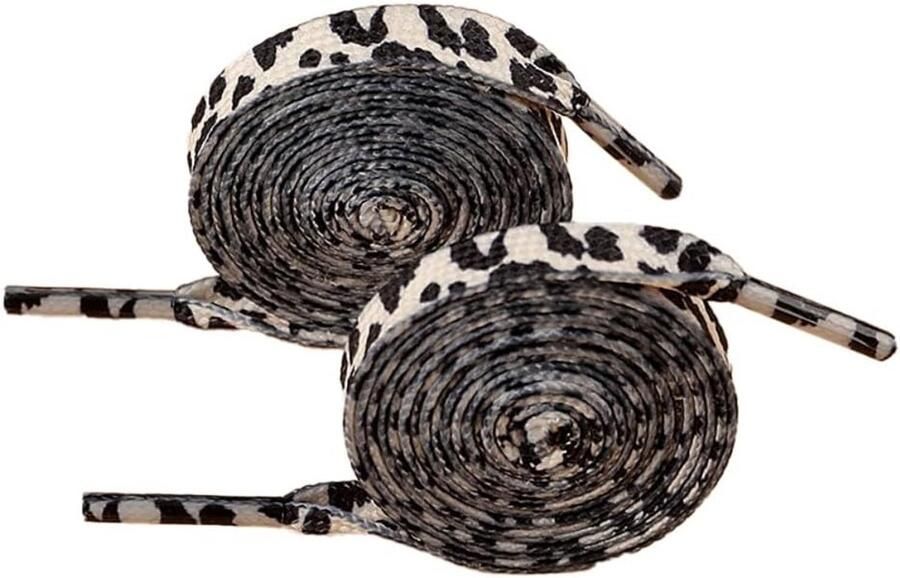 2 Paar Platte Schoenenveters Luipaardprint Scheurbestendig Vervangende Veters voor Sneakers en Sportschoenen