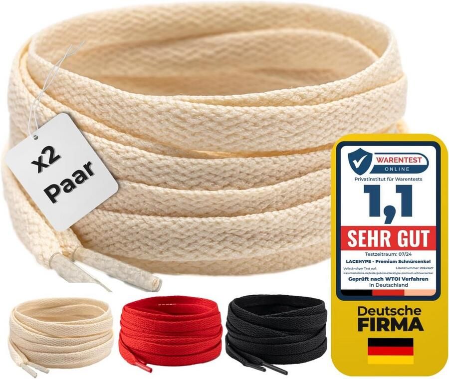 2 Paar Platte Veters voor Sneakers en Sportschoenen Scheurbestendig Polyester