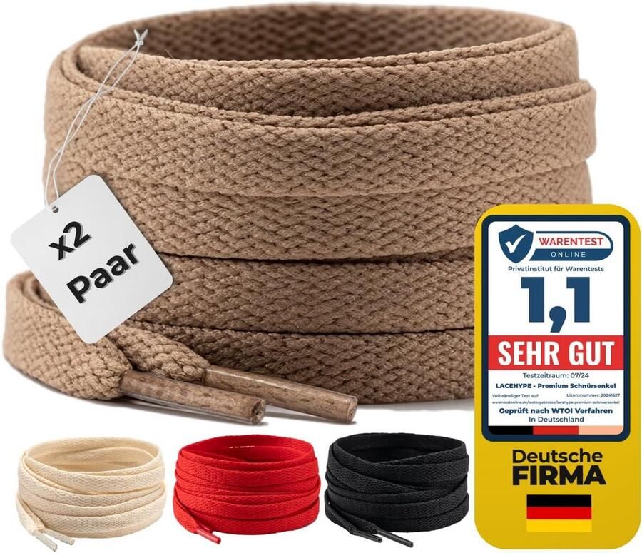 2 Paar Platte Schoenveters Polyester Scheurbestendig voor Sneakers en Sportschoenen