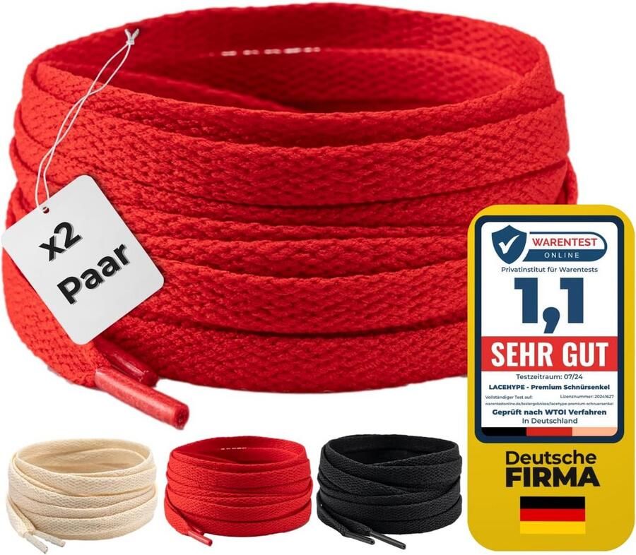 2 Paar Platte Schoenveters Scheurbestendig voor Sneakers en Sportschoenen