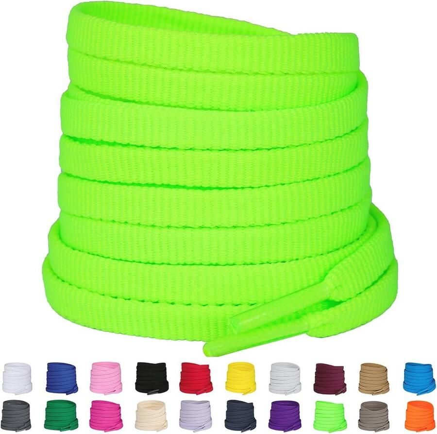 2 Paar Platte Schoenveters voor Sneakers Ideale Vervanging voor Atletiek en Hardloopschoenen