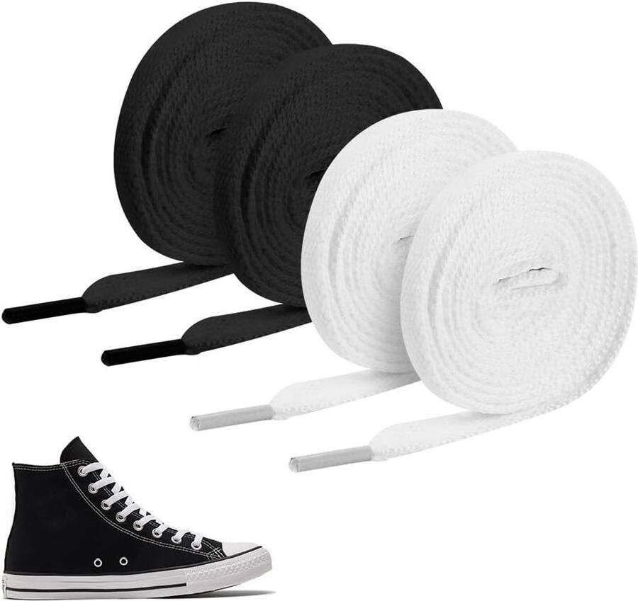 2 paar platte sneakers veters 8 mm brede vervangende veters voor sportschoenen en vrijetijdsschoenen duurzame en premium kwaliteit voor kinderen