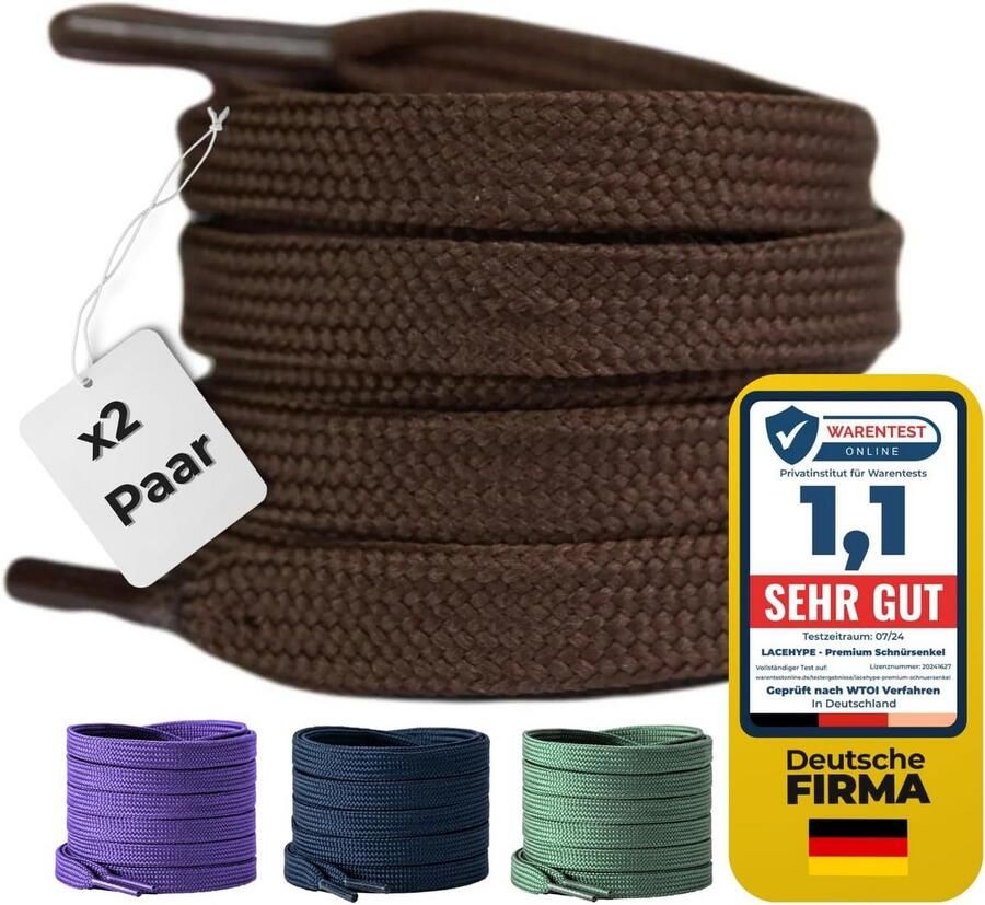 2 Paar Platte Sportschoenveters 10mm Breed Scheurbestendig voor Sneakers en Sportschoenen