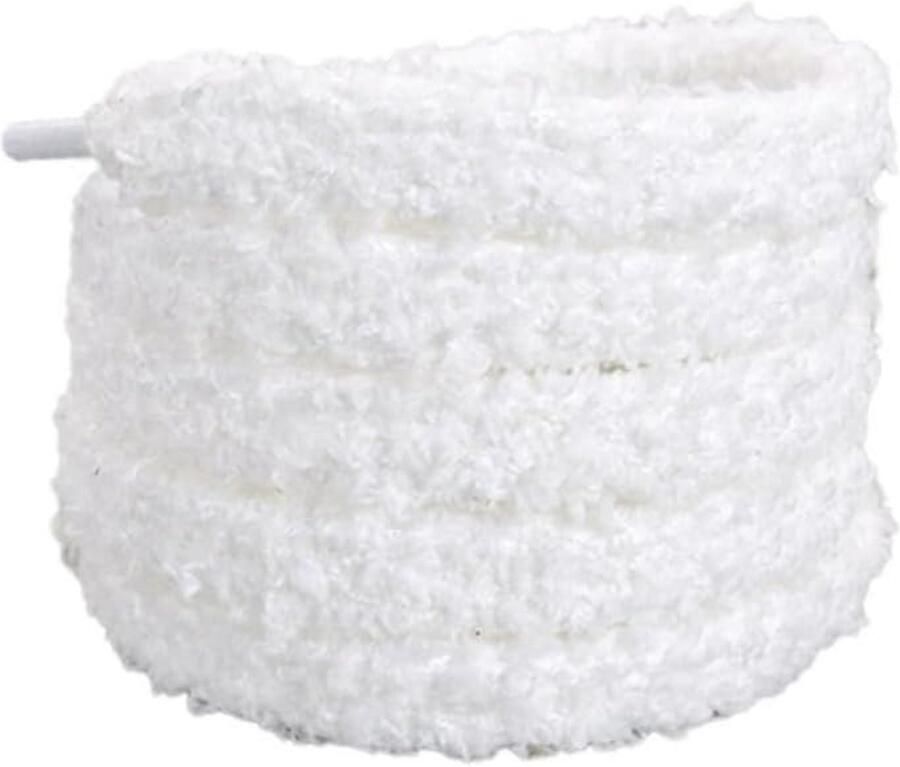 2 Paar Pluche Schoenmakers voor Sneakers en Sportschoenen Wit Platte Scheurbestendige Veters