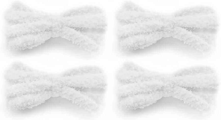 2 Paar Pluizige Platte Schoenveters (Ø 8mm) Dikke Pluche Laces voor Sneakers en Vrijetijdsschoenen