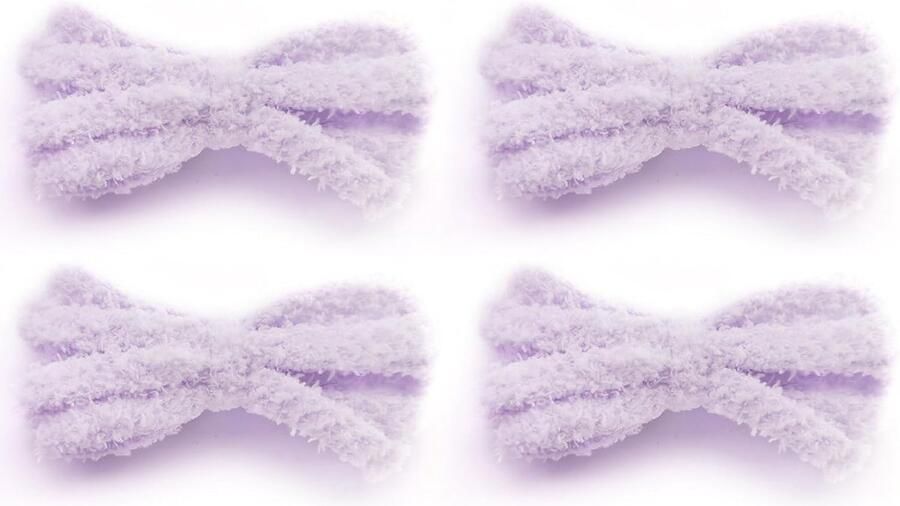 2 Paar Pluizige Platte Schoenveters Brede Dikke Pluche Lijn Veters voor Sneakers en Vrijetijdsschoenen