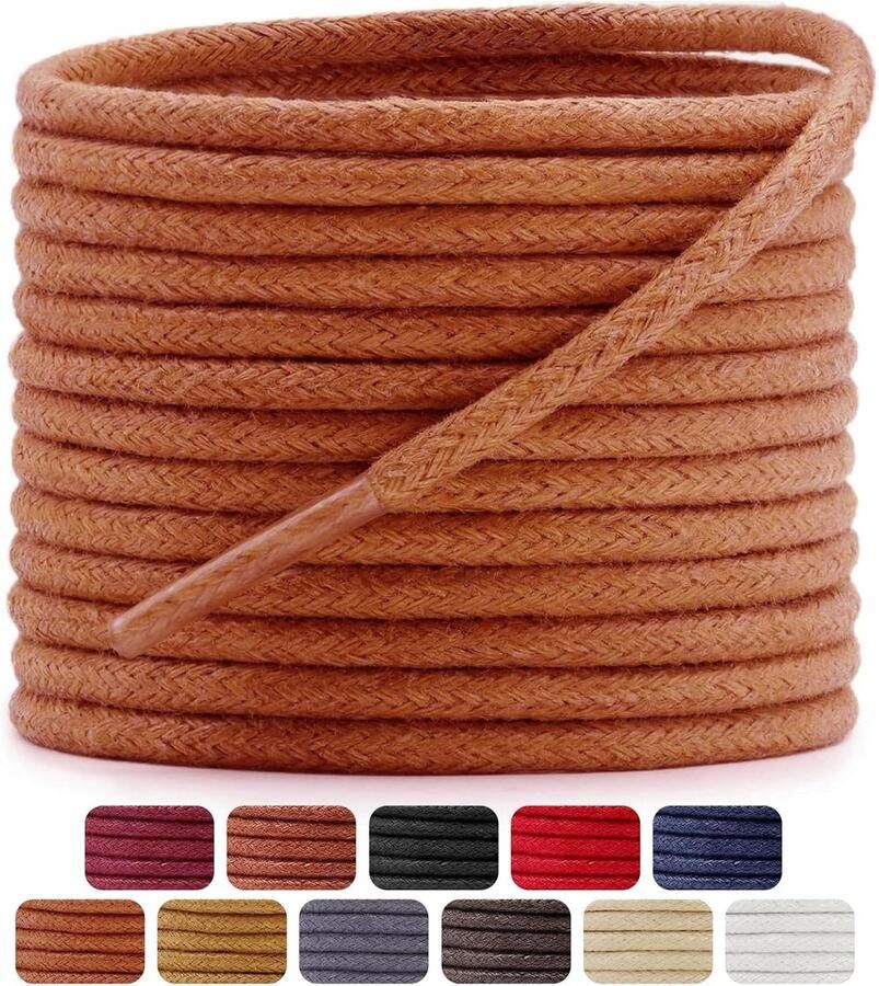 2 Paar Ronde Gewaxte Schoenveters 2 5 mm voor Nette Herenschoenen en Leren Schoenen