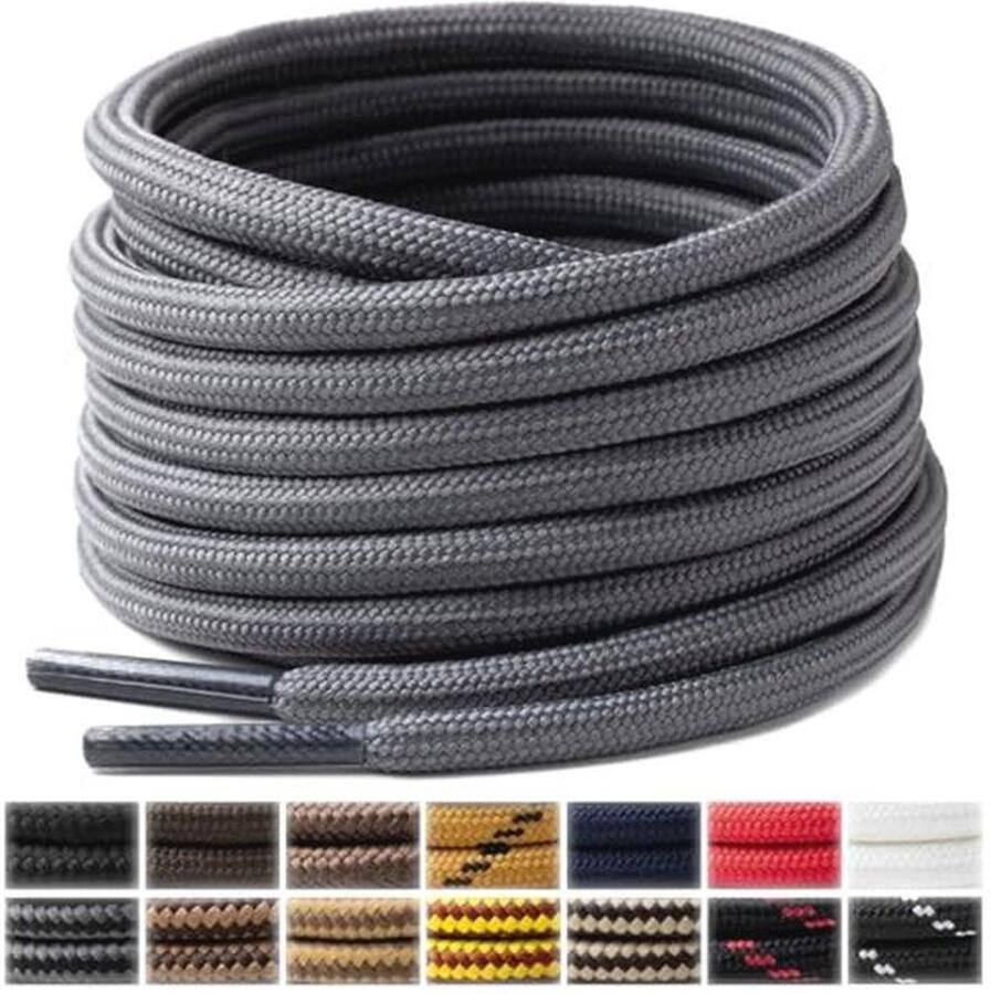 2 Paar Ronde Laarzen Schoenveters 4 mm Heavy Duty en Duurzame Hiking Werkschoenen