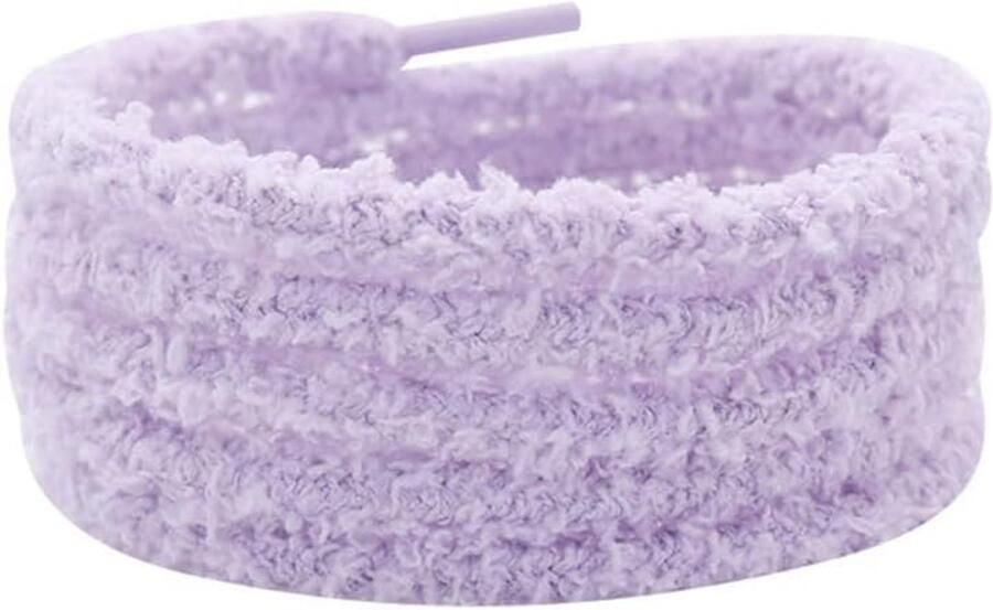 2 Paar Ronde Pluche Schoenveters Zacht & Fuzzy 8mm Dik Universele Vervanging voor Sneakers en Sportschoenen