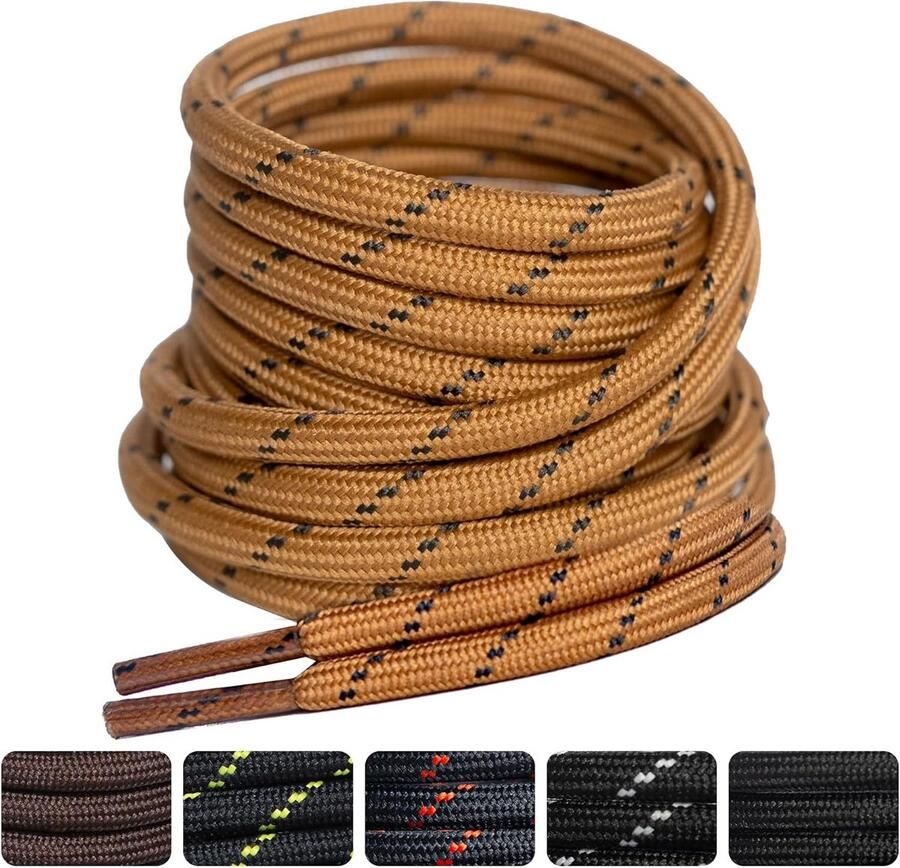 2 Paar Ronde Robuuste Schoenveters voor Sneakers Werk- en Wandelschoenen ( s)