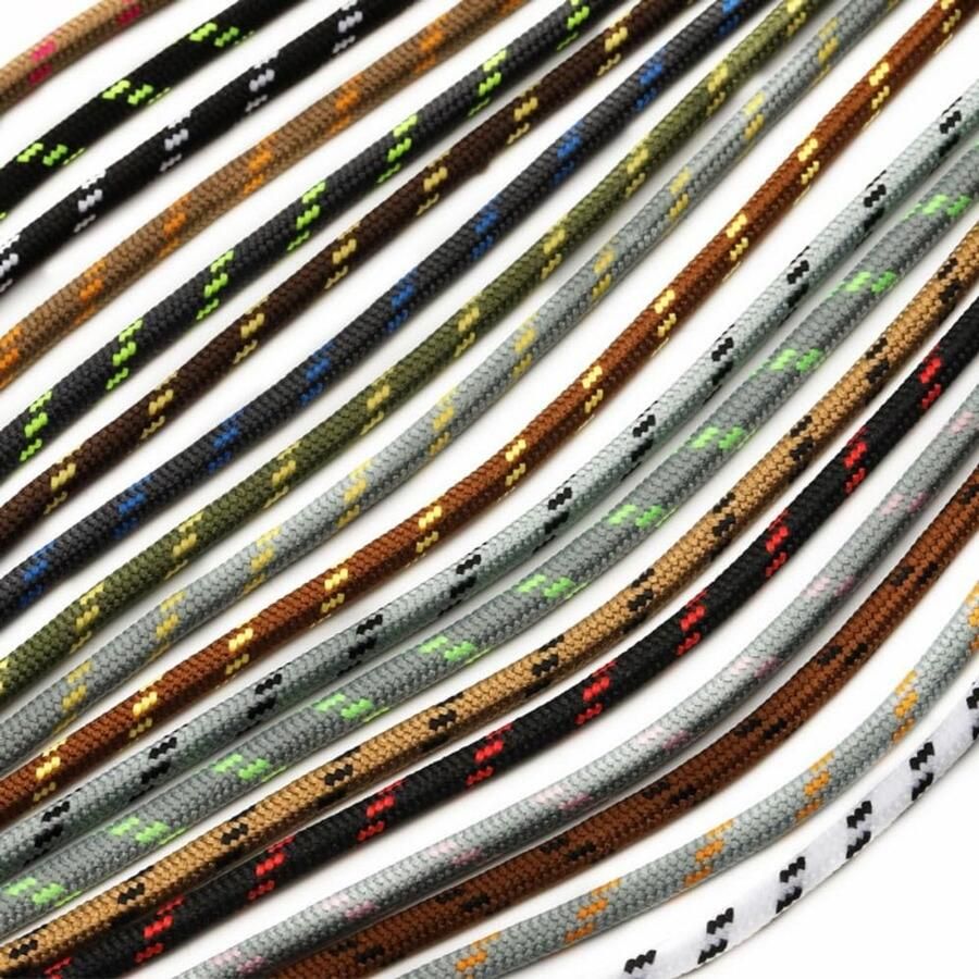 2 Paar Ronde Schoenveters Polyester Sterk Scheurbestendig voor Wandelschoenen en Werkschoenen ( Maten)