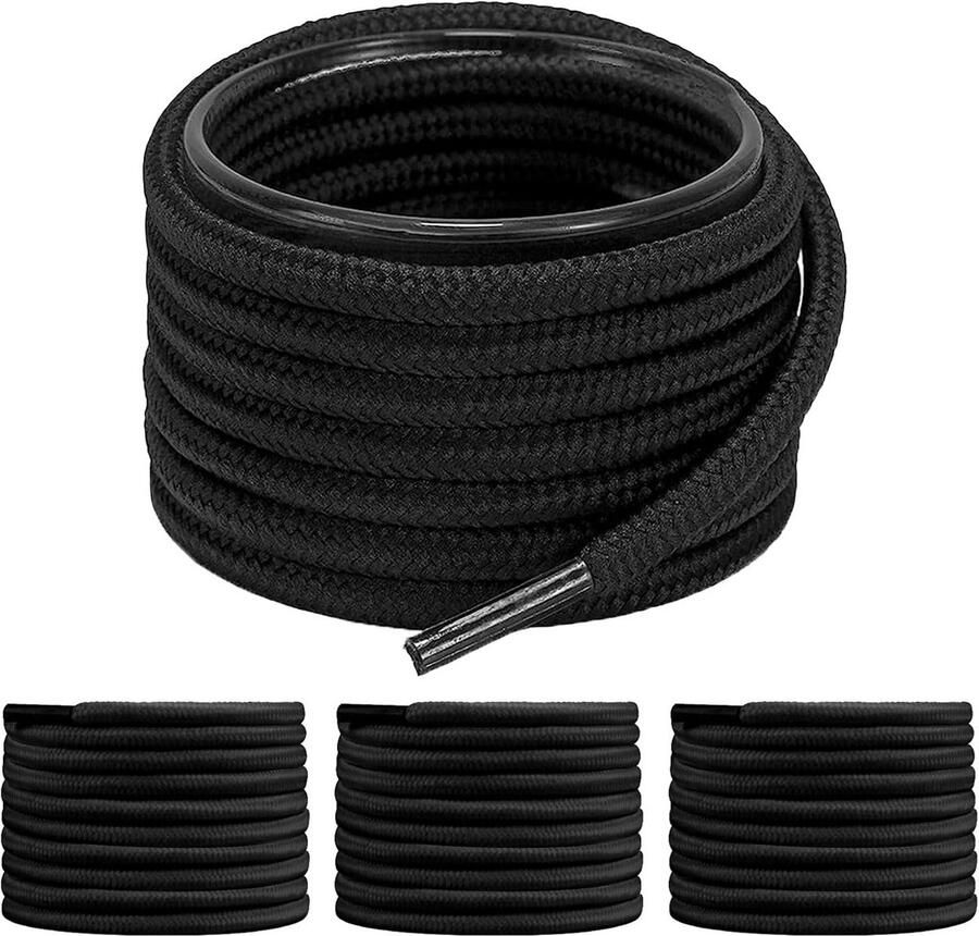 2 Paar Ronde Schoenveters 4 mm Dik Robuust en Sterk voor Wandelschoenen Sportschoenen en Laarzen