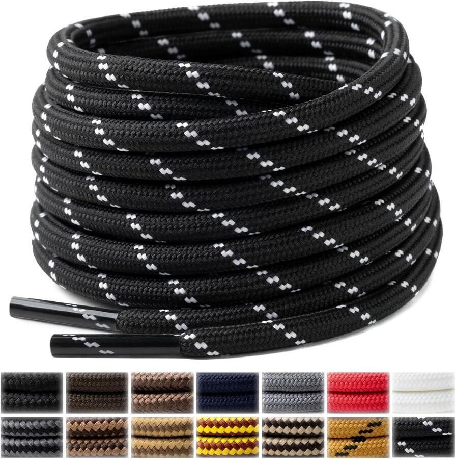 2 Paar Ronde Schoenveters 4 mm Sterk Duurzaam voor Wandelschoenen en Werkschoenen