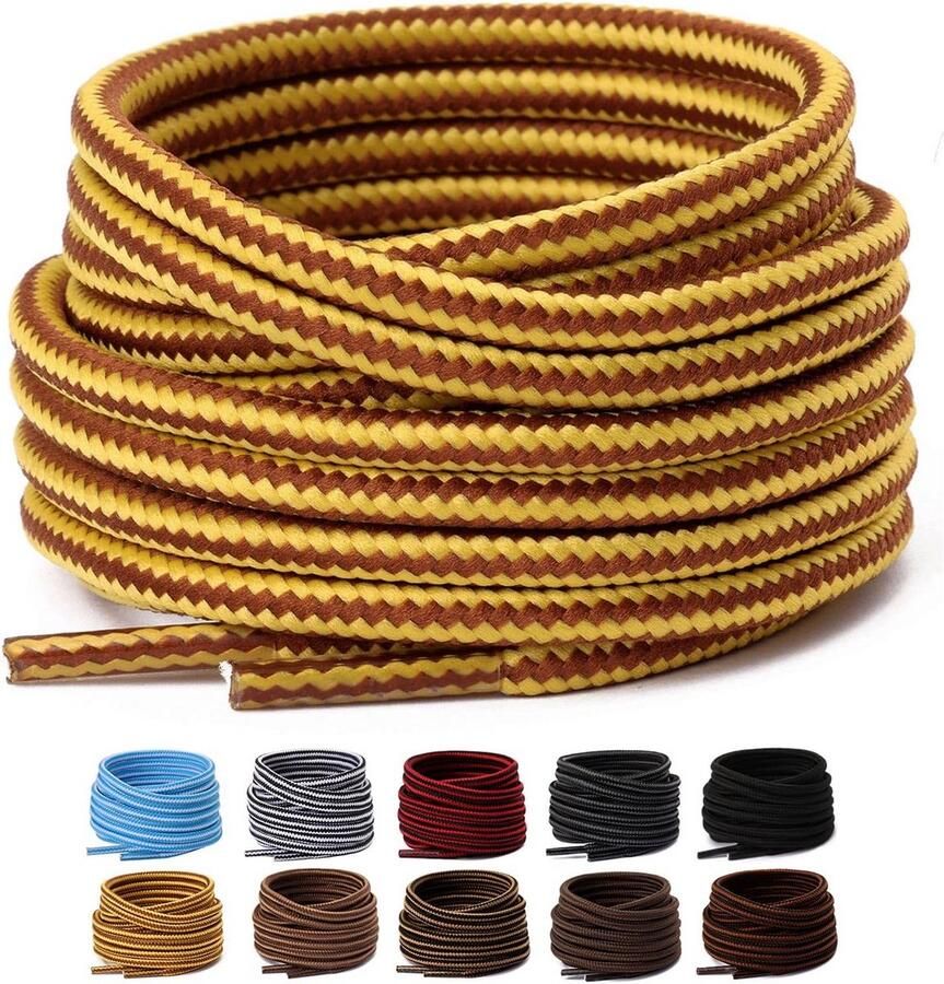 Ronde Veters voor Werkschoenen en Wandelschoenen Duurzaam en Scheurbestendig 2 Paar