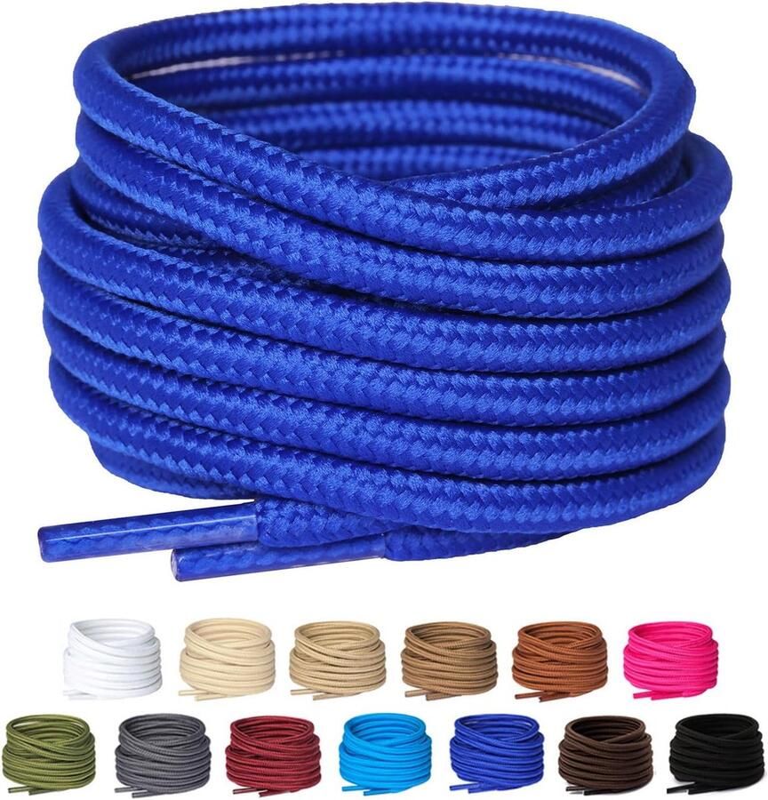 2 Paar Ronde Schoenveters 4mm Scheurbestendig voor Werk- Wandel- en Stevige Laarzen