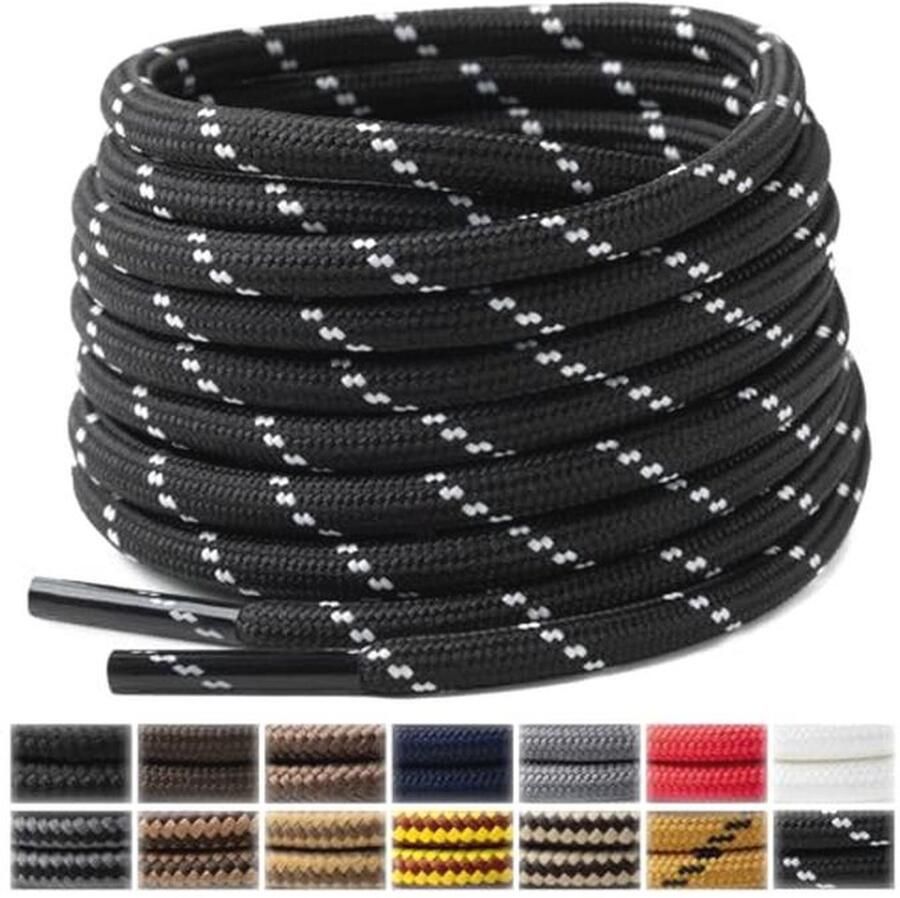 2 Paar Ronde Schoenveters 4mm Zware Duurzame Schoenveters voor Wandelschoenen en Werkchoenen