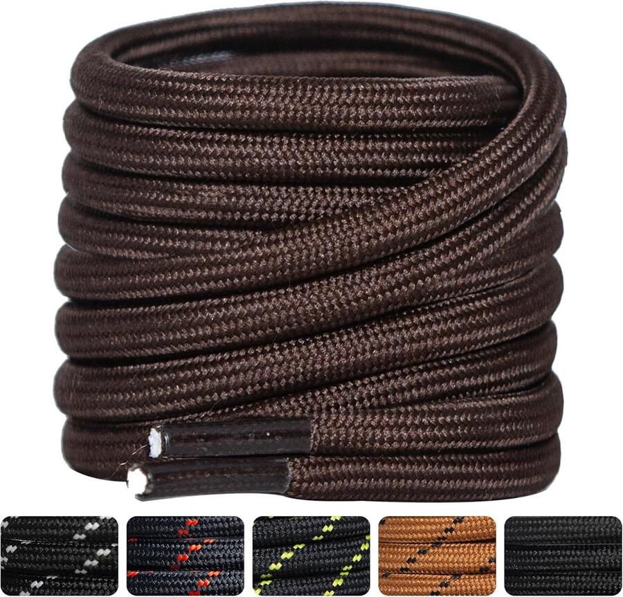 2 Paar Ronde Schoenveters Robuust & Duurzaam voor Sportschoenen Wandelschoenen en Werkschoenen