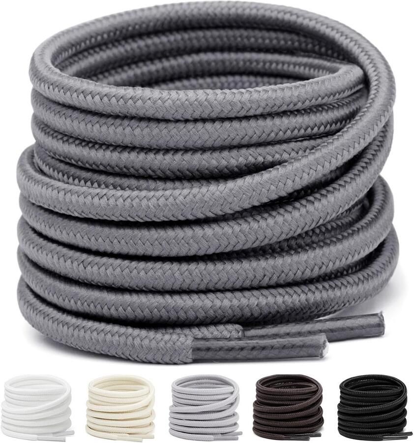 2 Paar Ronde Schoenveters Sterk en Duurzaam voor Werklaarzen Wandelschoenen en Sportschoenen