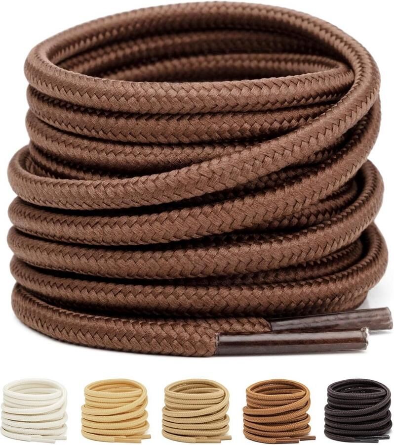 2 Paar Ronde Schoenveters voor Werk- en Outdoorschoenen Sterk en Duurzaam Polyester