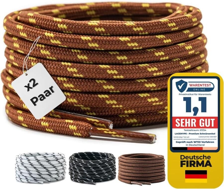 2 Paar Ronde Sterke Schoenenveters 4mm Voor Werk Laarzen Outdoor & Sportschoenen