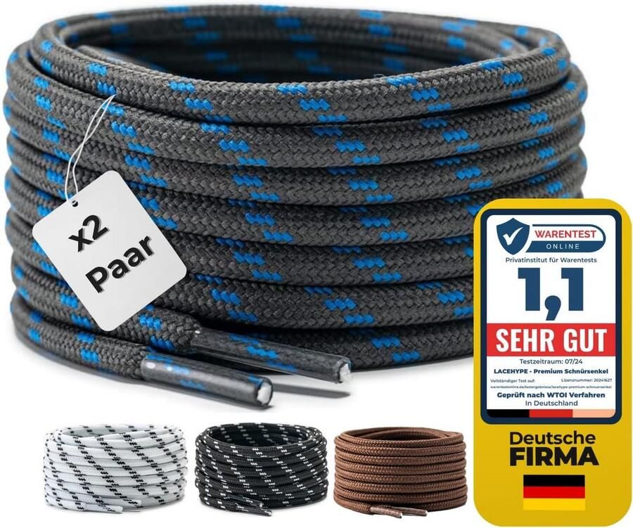 2 Paar Ronde Sterke Schoenveters 4mm Voor Werklaarzen Outdoorschoenen en Sportschoenen