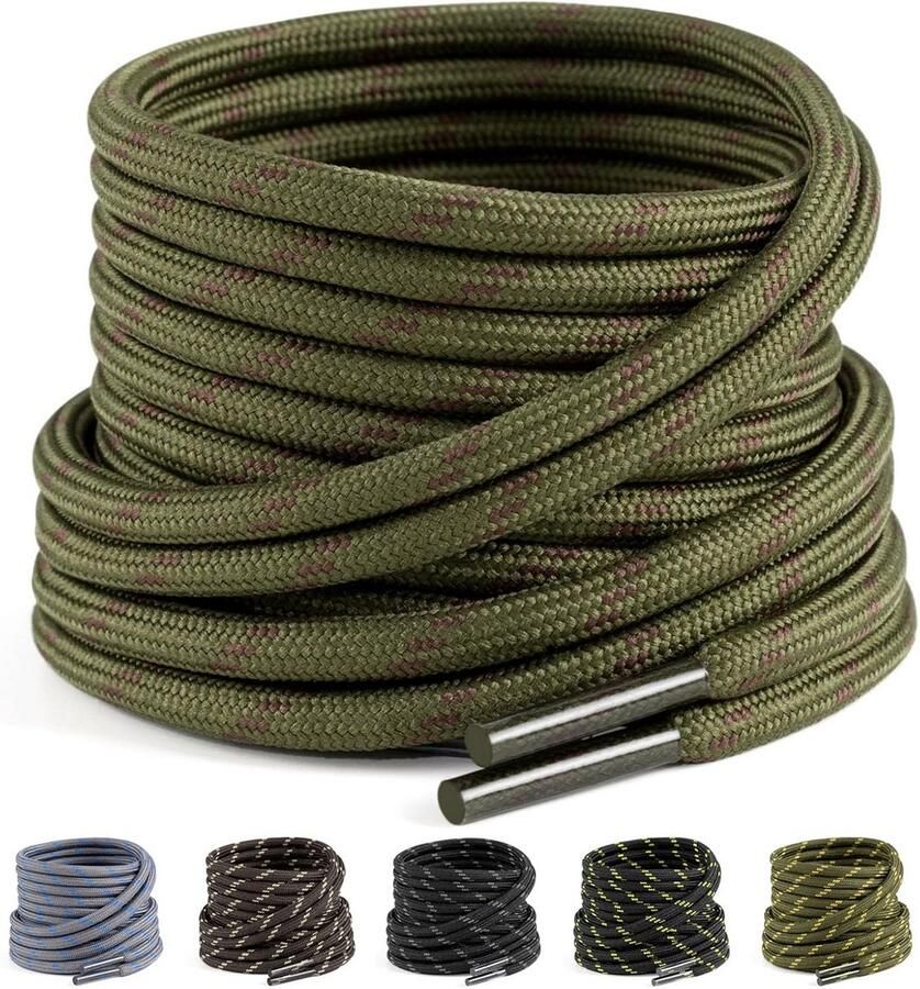 2 Paar Ronde Stevige Veters voor Wandelschoenen en Werkschoenen