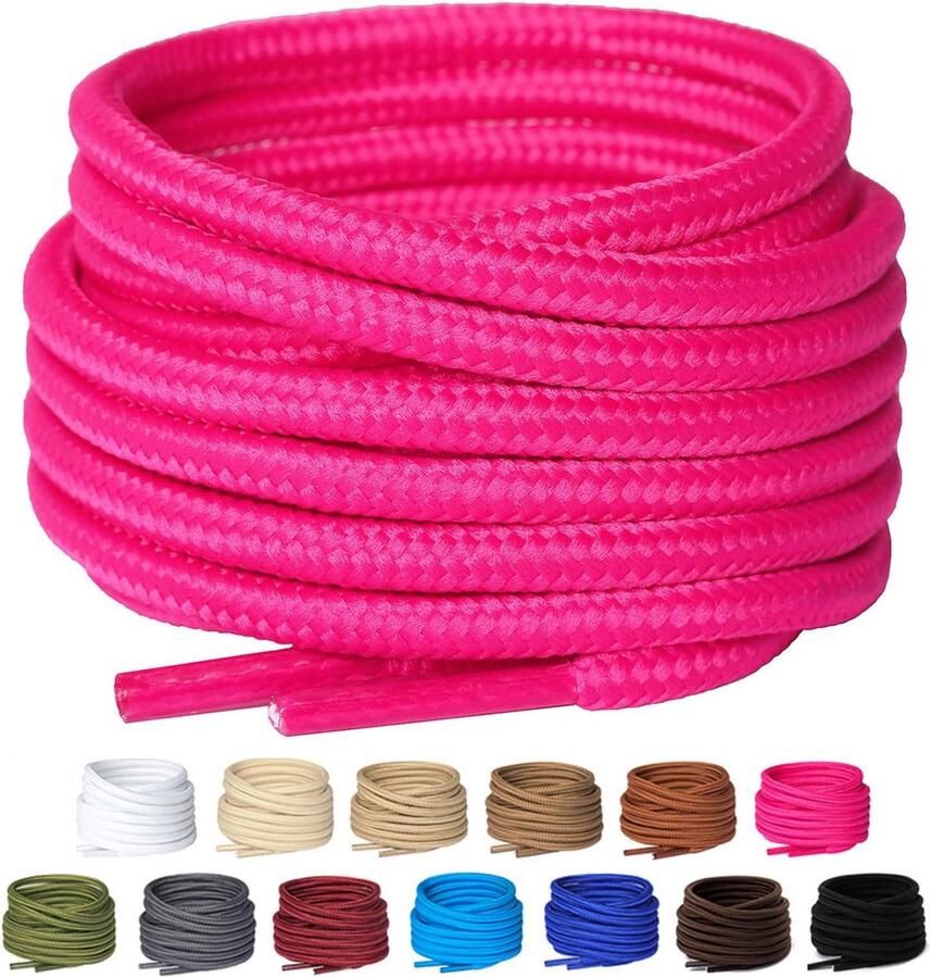 2 Paar Ronde Veters 4mm Dik Voor Werkschoenen Wandelschoenen Laarzen Scheurbestendig