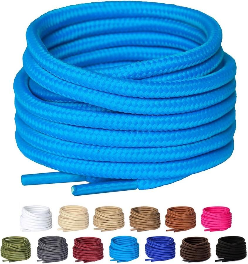 2 Paar Ronde Veters 4mm Scheurbestendig voor Werk- Wandel- en Stevige Schoenen