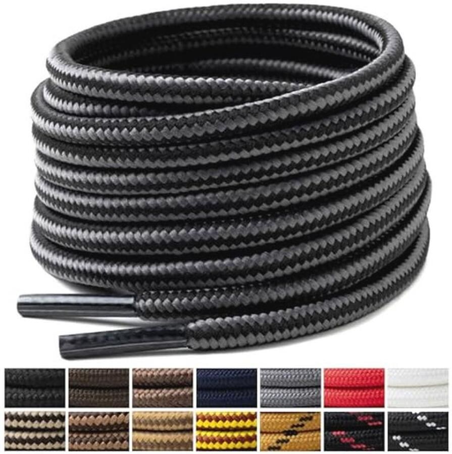 2 Paar Ronde Veters voor Laarzen en Sportschoenen 4mm Duurzame Vervangende Veters