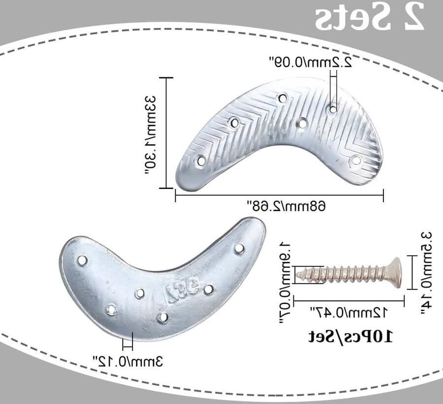 2 Paar Sole Repair Kit voor Schoenen Metaal Hakplaten Spijkers en Tapered Tips voor Herstel van Hakken en Zolen Ideaal voor Laarzen en Schoenreparatie