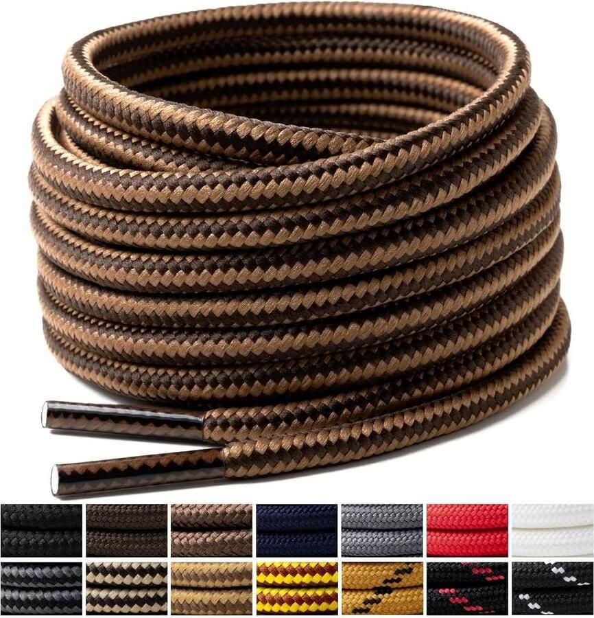 2 Paar Sterke Ronde Veters 4mm voor Wandelschoenen en Werklaarzen