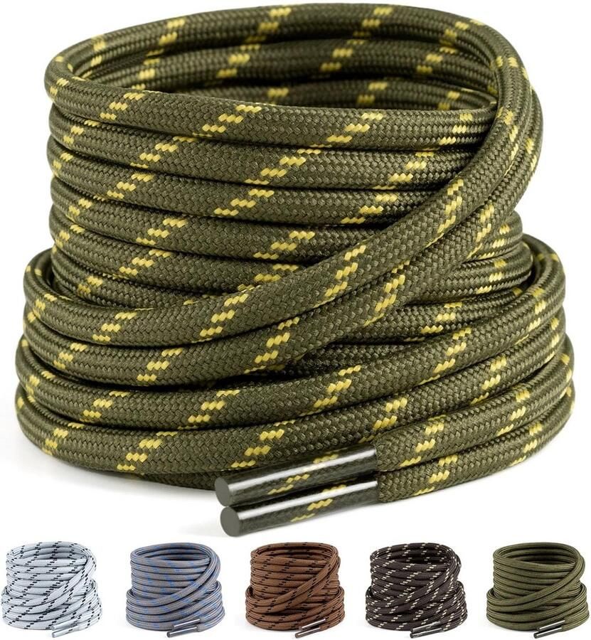 2 Paar Sterke Ronde Veters voor Wandelschoenen en Werkschoenen