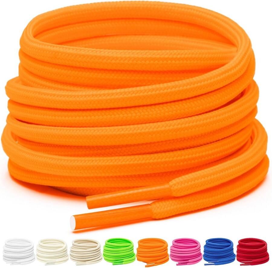 2 Paar Sterke Ronde Werklaars Veters 4mm voor Wandelschoenen en Outdoor Laarzen