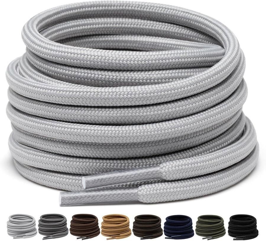 2 Paar Sterke Ronde Werklaars Veters 4mm Waterdichte Wandelschoen & Sportschoen Veter