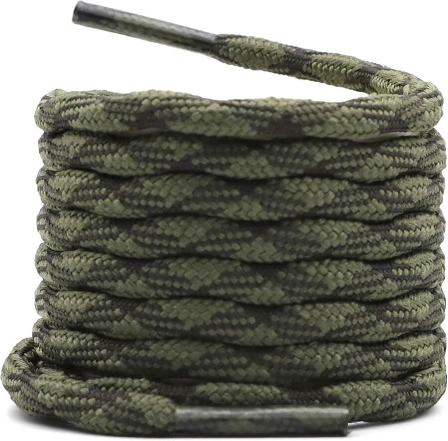 2 paar ronde golfvorm antislip veters 4 mm hoogwaardig polyester voor werk- en wandelschoenen