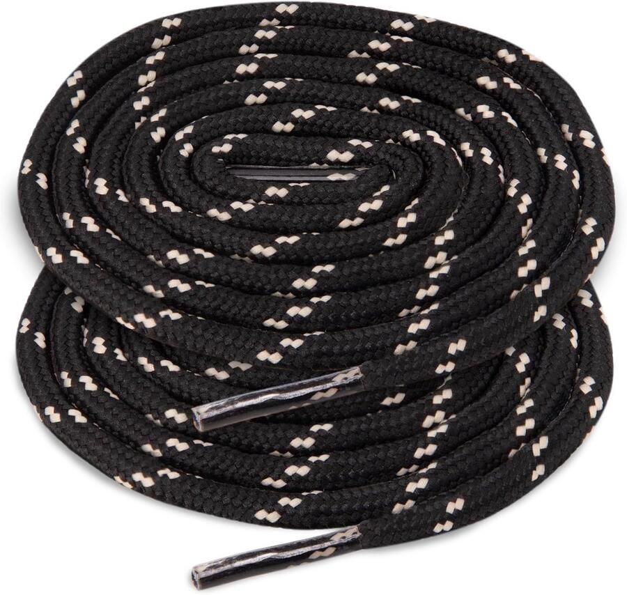 2 Paar Sterke Trekking Veters Robuuste Schoenlinten voor Wandelschoenen en Outdoorschoenen Zwart Beige