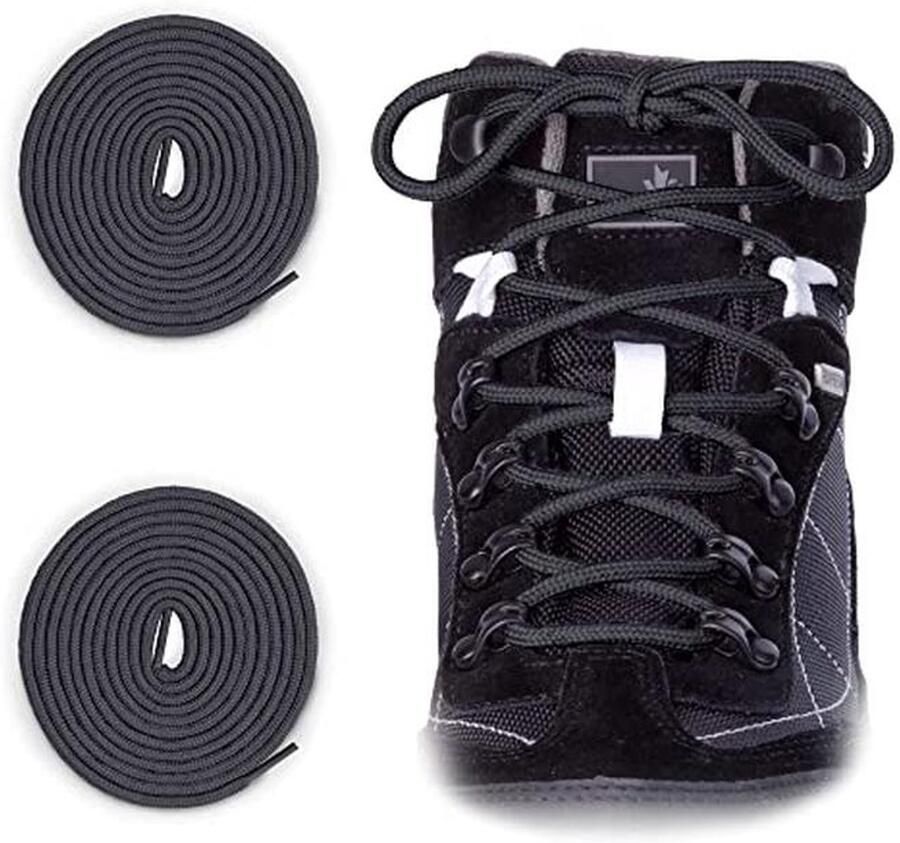 2 paar sterke trekking-veters voor wandelschoenen outdoorschoenen en werkschoenen zwartgrijs