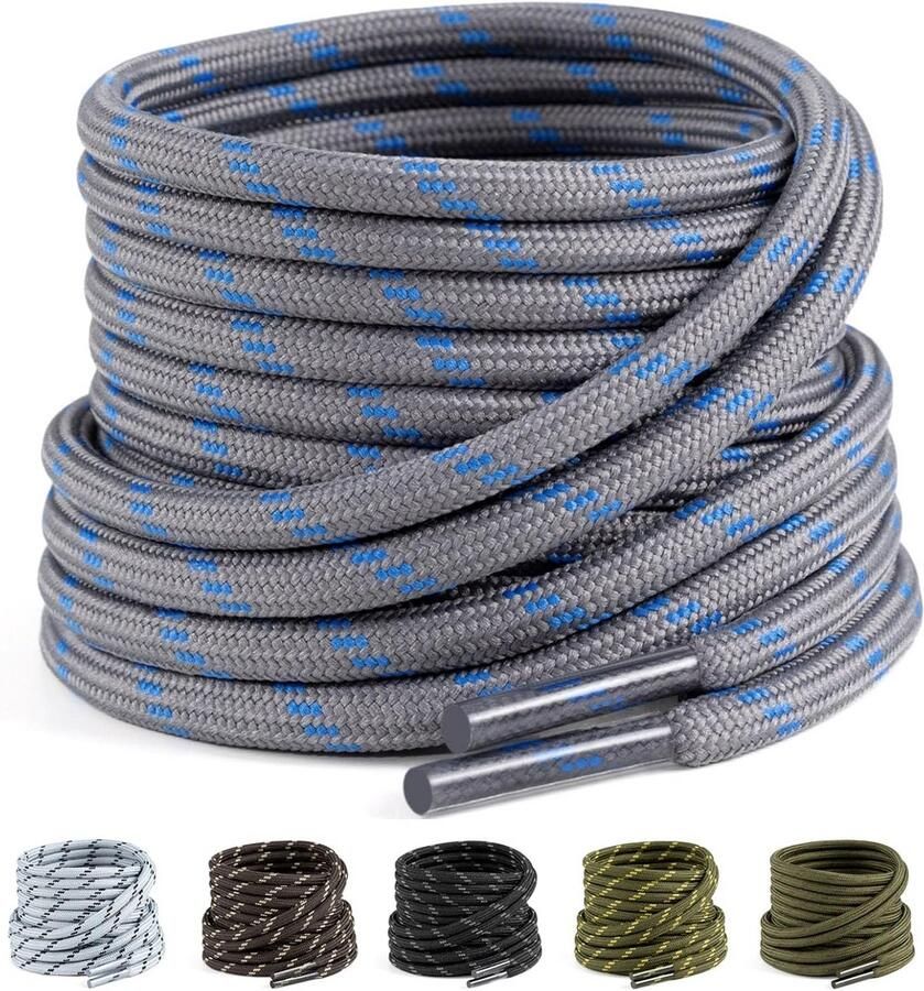 2 Paar Stevige Ronde Veters voor Wandelschoenen en Werkschoenen