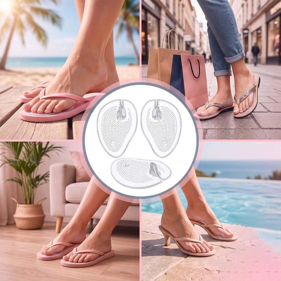 2 paar transparante beschermkussens voor tenen comfortabele pads voor sandalen en teenslippers ideaal voor extra demping