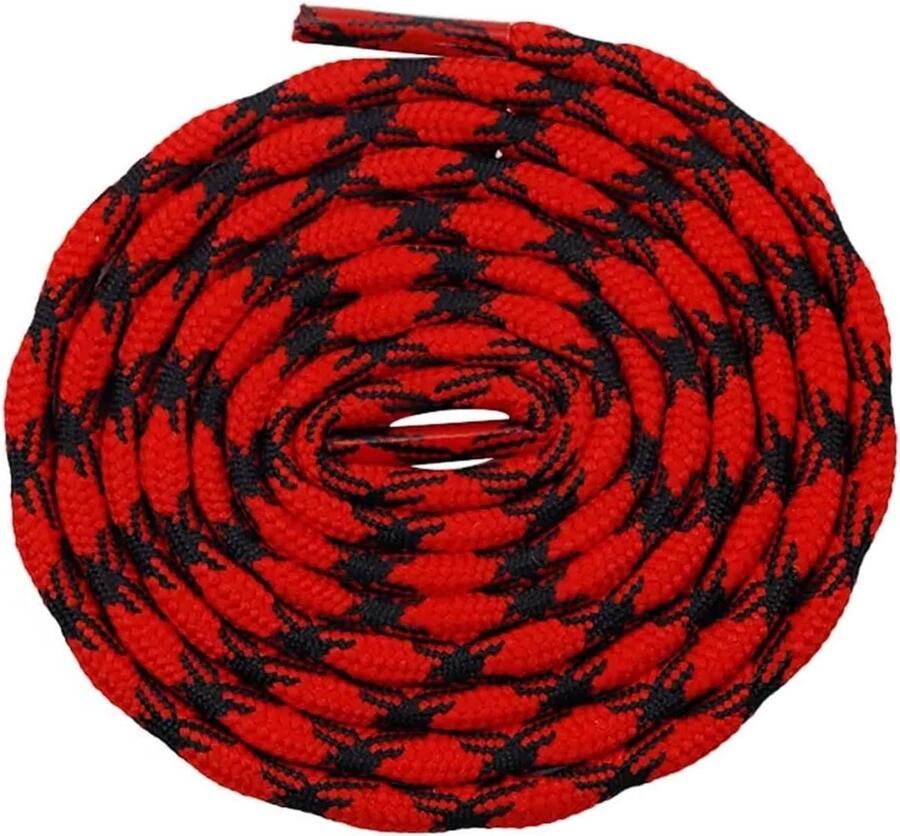 2 paar veters Ronde schoenveters Outdoor activiteiten Antislip structuur Rood Zwart