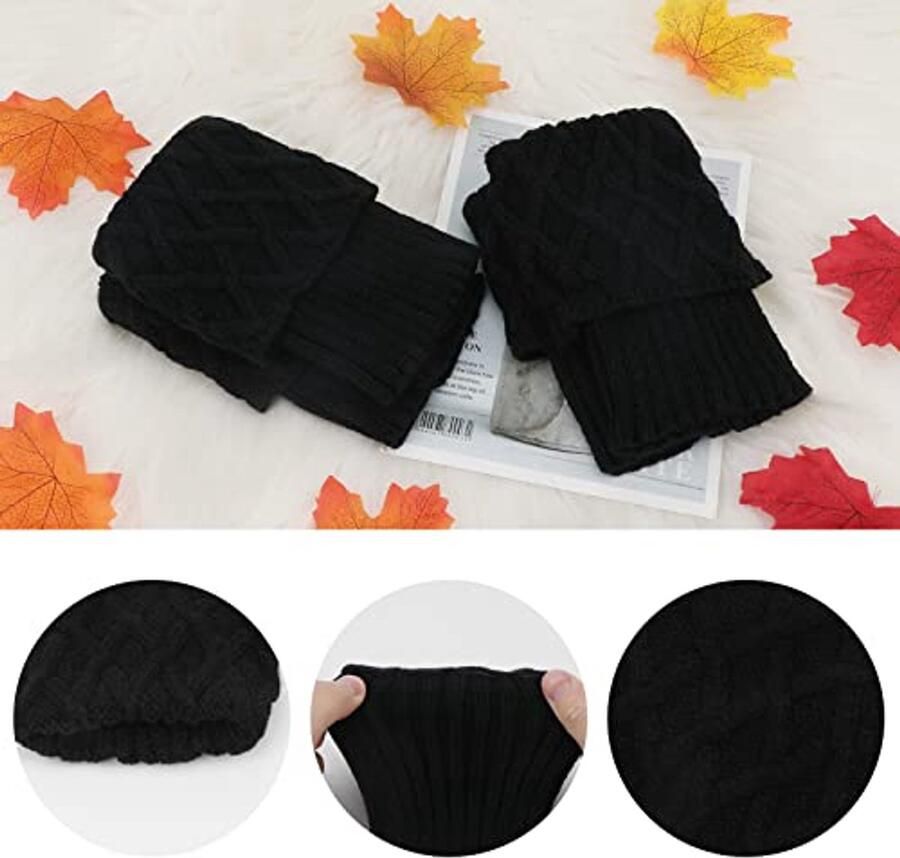 2 Paar Warme Winterlaarssokken Modieuze Gebreide Laars chetten Geschikt voor Laarzen