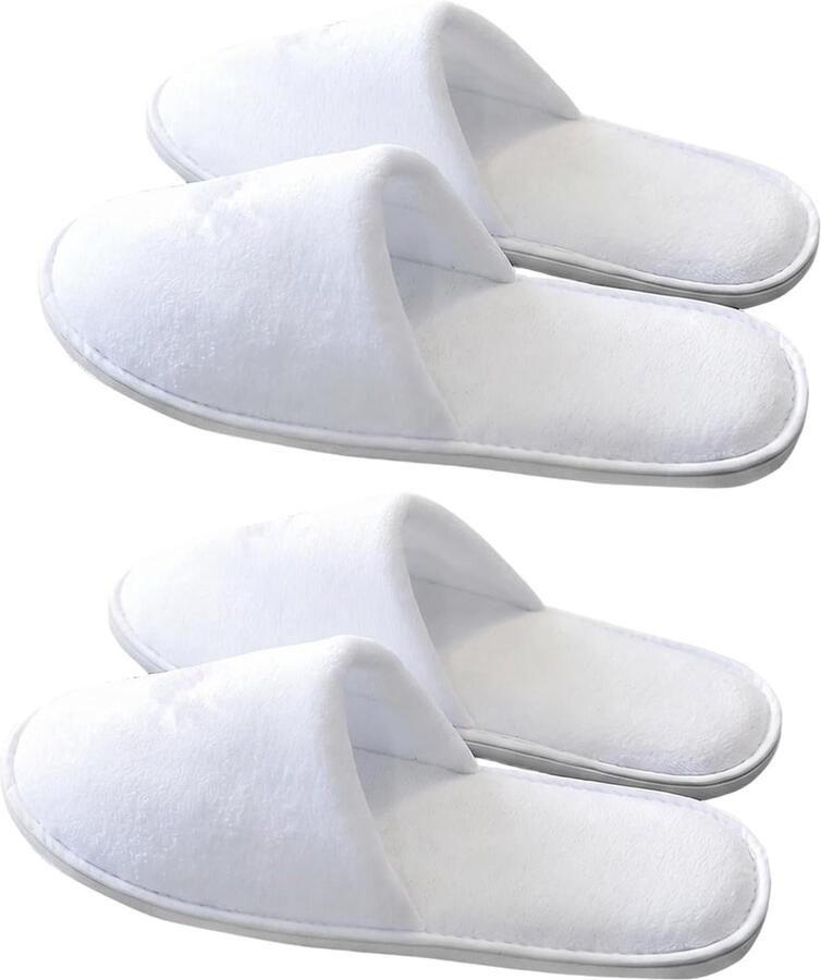 2 paar wegwerp spa slippers hotel slippers opvouwbare gesloten teen witte slippers spa hotel gast slippers voor salon spa party gast hotel reizen geschikt voor de meeste mensen