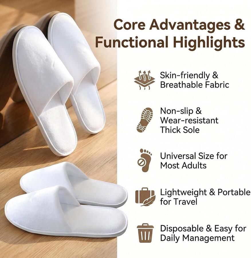 2 paar wegwerp spa slippers hotel slippers opvouwbare gesloten teen witte slippers spa hotel gast slippers voor salon spa party gast hotel reizen geschikt voor de meeste mensen