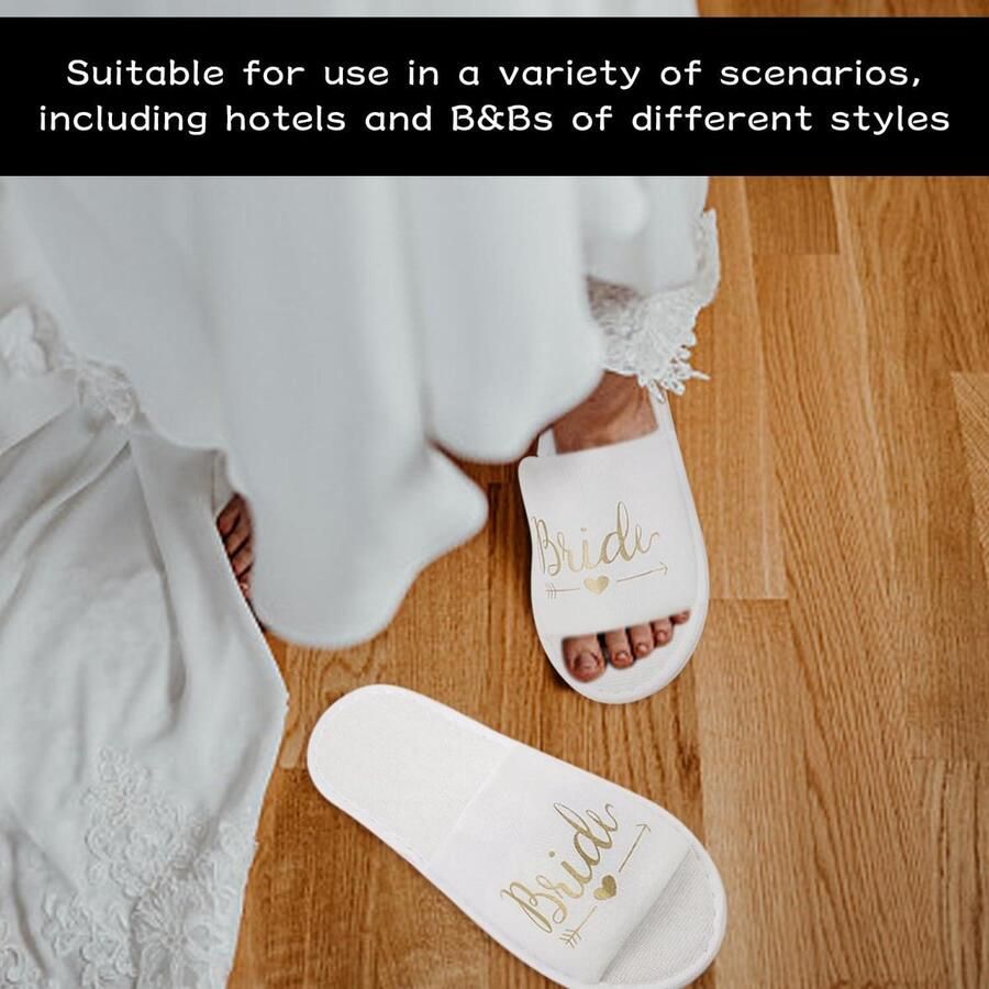 2 paar witte bruids slippers voor bruid bruiloft huwelijksreis