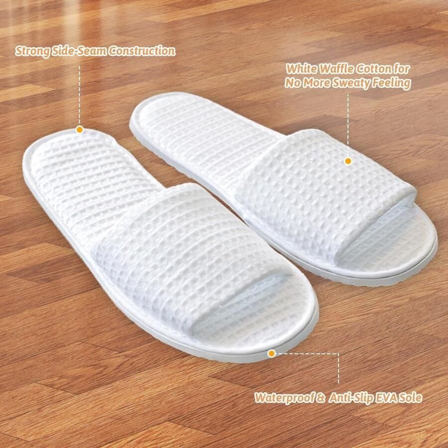 2 paar zachte hotel thuis gast slippers open teen slippers witte spa