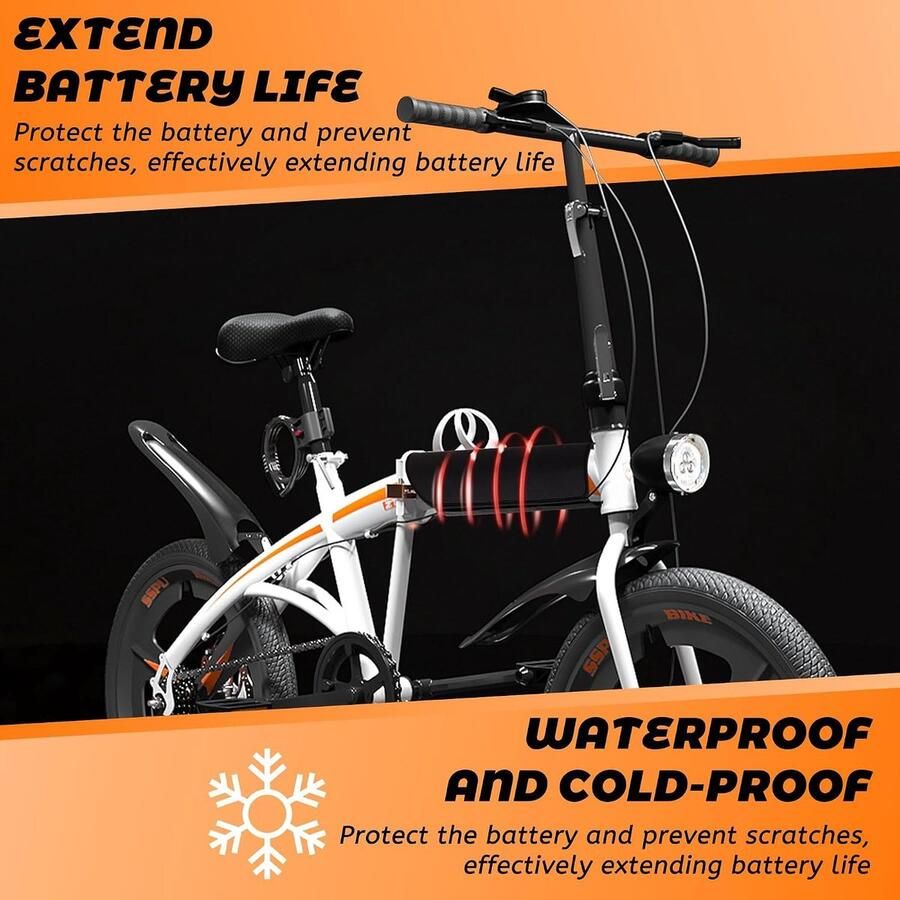 2-pack E-bike Accu Beschermhoes Geschikt Voor Frames met Een Omtrek van 30- Verlengt de Gebruiksduur en Levensduur Neopreen Fietsaccessoire