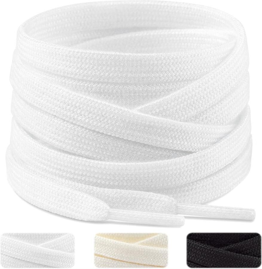 2 Pairs 8mm Flat Shoelaces for Sneakers Double Layer Resistant Replace t Shoelaces ShopVlot