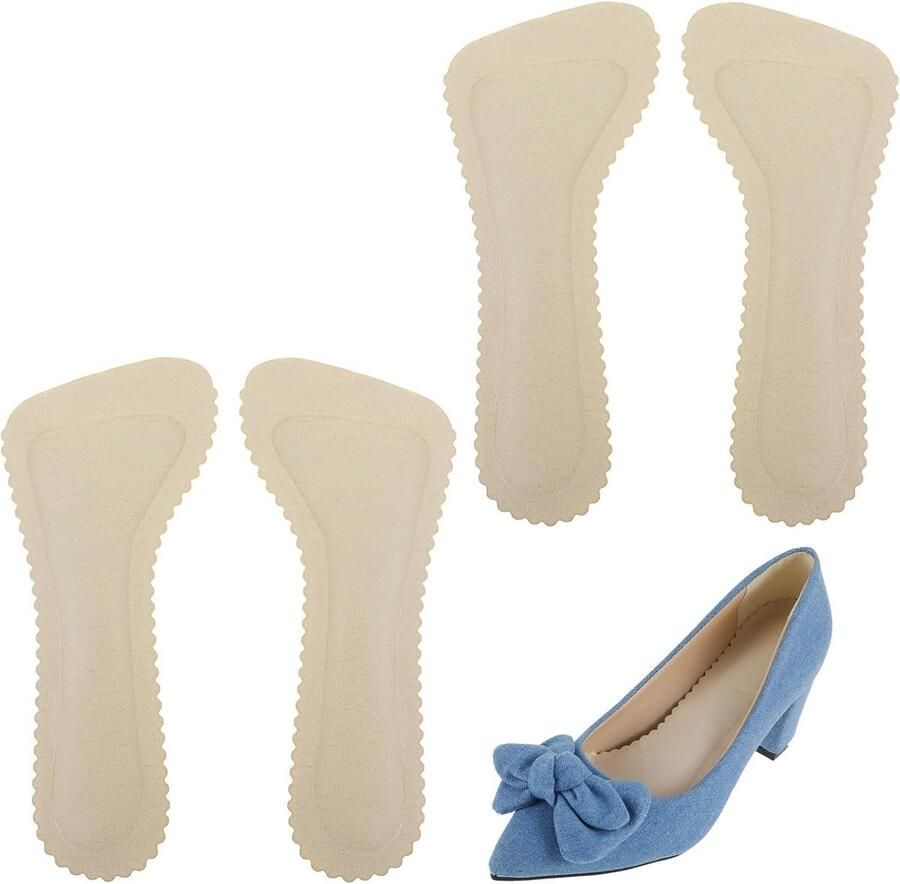 2 Pairs High Heel Adhesive Insoles Non-Slip Soft Leather Inserts voor Vrouwen High Heel Inserts voor Sandalen Flat Boots Pumps